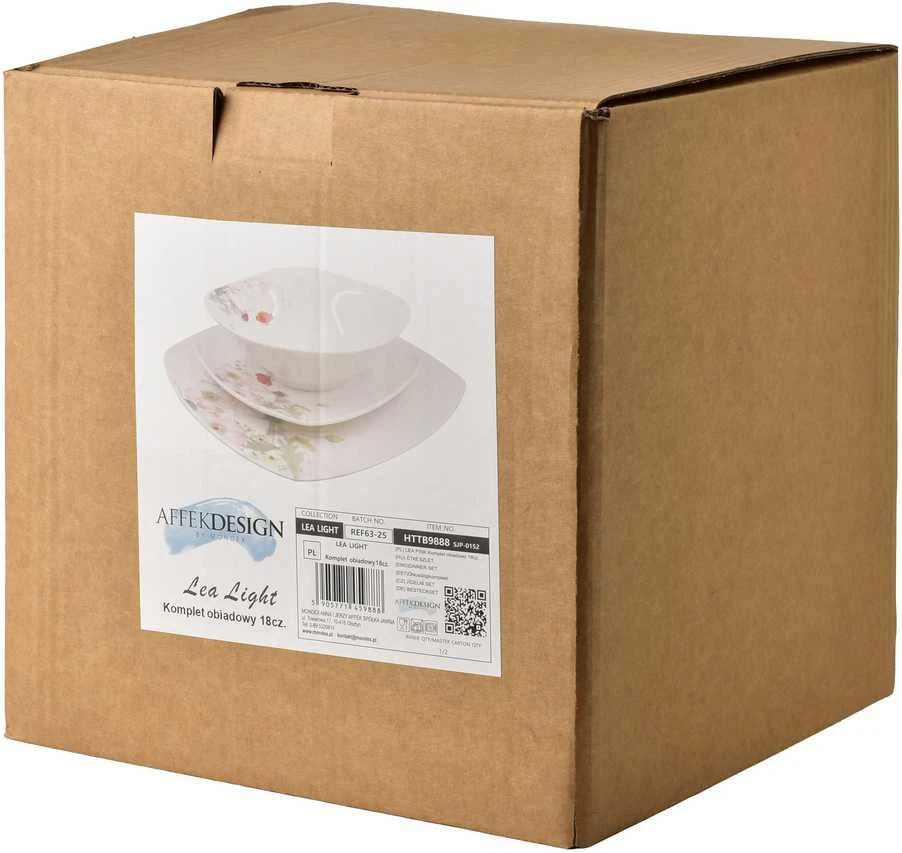 Affek Design LEA LIGHT pietų rinkinys 18 dalių dubenėlis 16,5 cm 500 ml / 18 cm / 24 cm