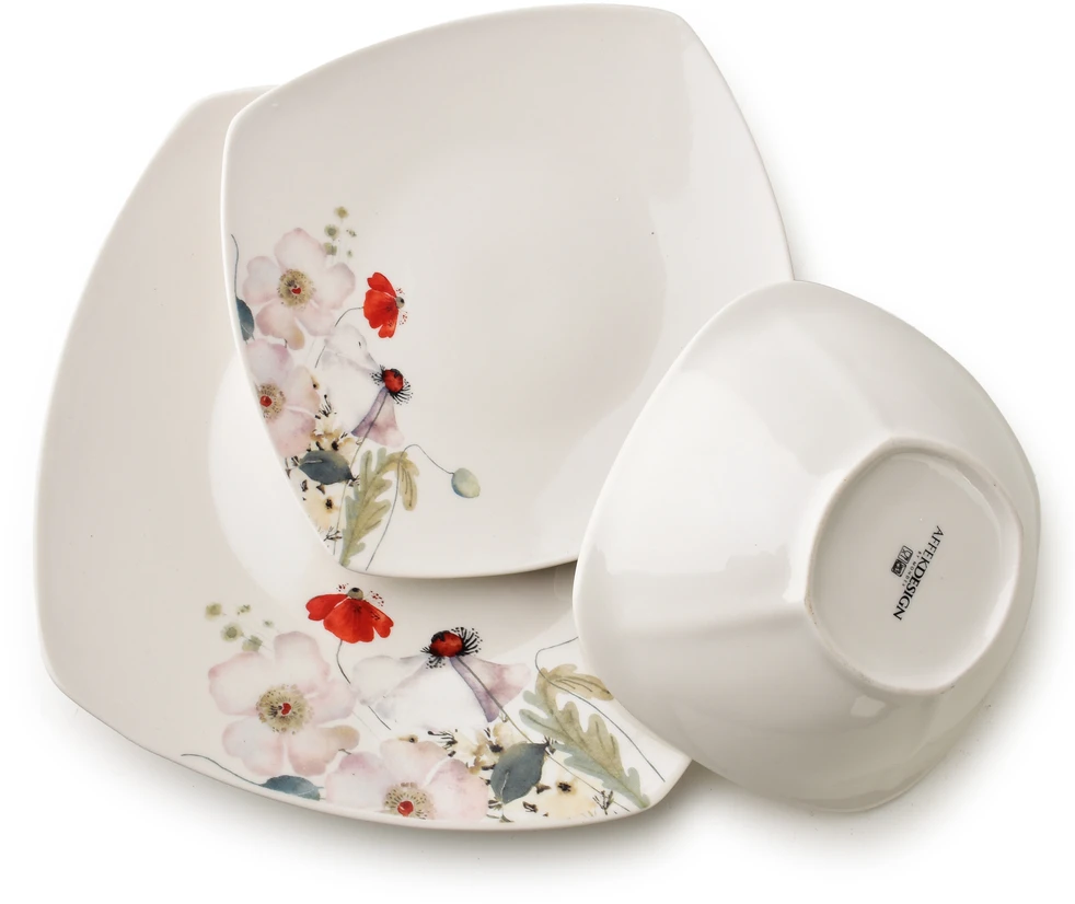 Affek Design LEA LIGHT pietų rinkinys 18 dalių dubenėlis 16,5 cm 500 ml / 18 cm / 24 cm