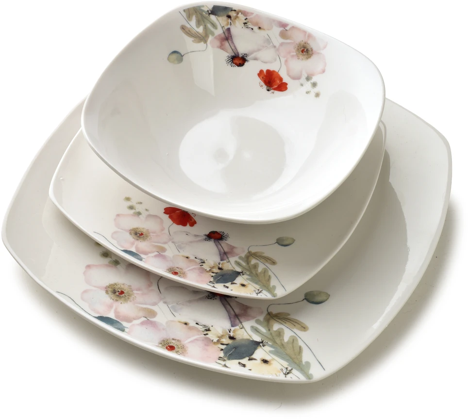 Affek Design LEA LIGHT pietų rinkinys 18 dalių dubenėlis 16,5 cm 500 ml / 18 cm / 24 cm