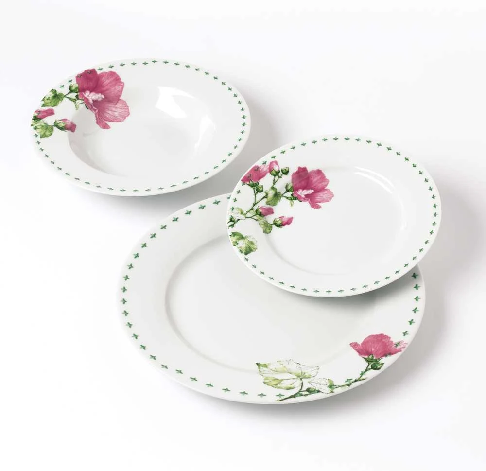 Affek Design LEA MALLOW pietų rinkinys 18 dalių 21,8 cm/19,2/27 cm sriubos lėkštė 220 ml