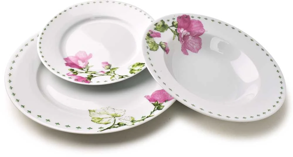 Affek Design LEA MALLOW pietų rinkinys 18 dalių 21,8 cm/19,2/27 cm sriubos lėkštė 220 ml