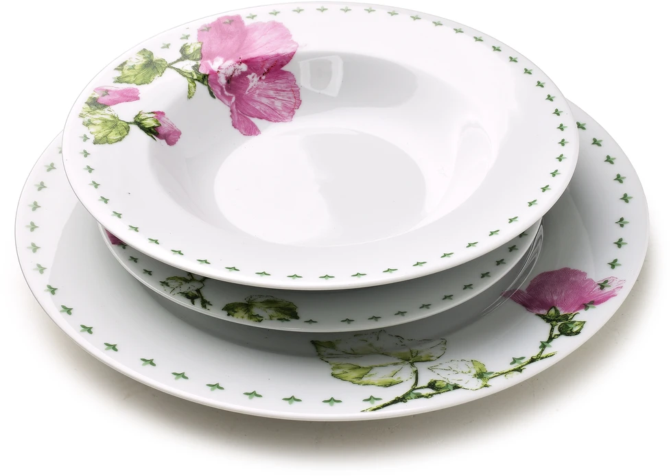 Affek Design LEA MALLOW pietų rinkinys 18 dalių 21,8 cm/19,2/27 cm sriubos lėkštė 220 ml