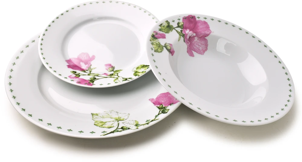 Affek Design LEA MALLOW pietų rinkinys 18 dalių 21,8 cm/19,2/27 cm sriubos lėkštė 220 ml