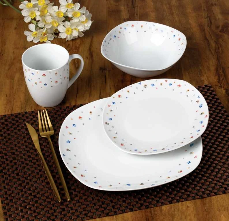 Affek Design LEA MINI pietų rinkinys, 16 dalių, 370 ml puodelis / 500 ml dubuo, 17/19,5/25,5 cm
