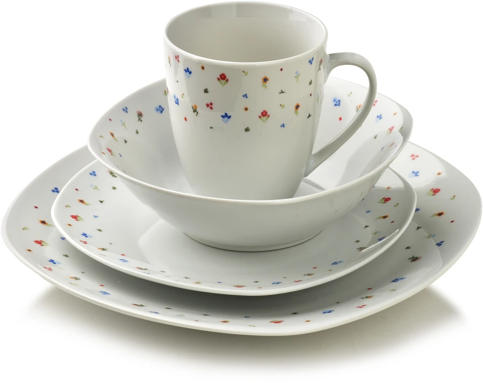 Affek Design LEA MINI pietų rinkinys, 16 dalių, 370 ml puodelis / 500 ml dubuo, 17/19,5/25,5 cm