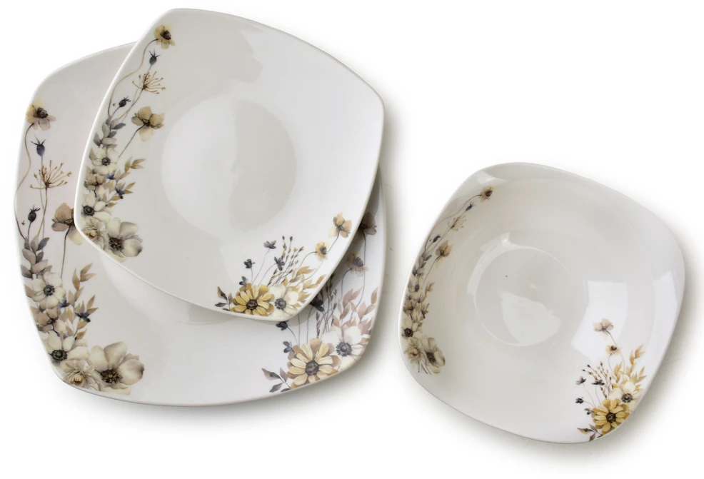 Affek Design LEA PRIME 18 dalių pietų servizas, dubuo 500 ml, 16,5 cm / 18 cm / 24 cm