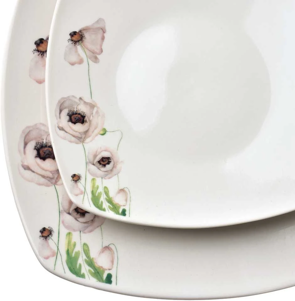 Affek Design LEA Rožinis pietų rinkinys 18 dalių dubenėlis 16,5 cm 500 ml / 18 cm / 24 cm