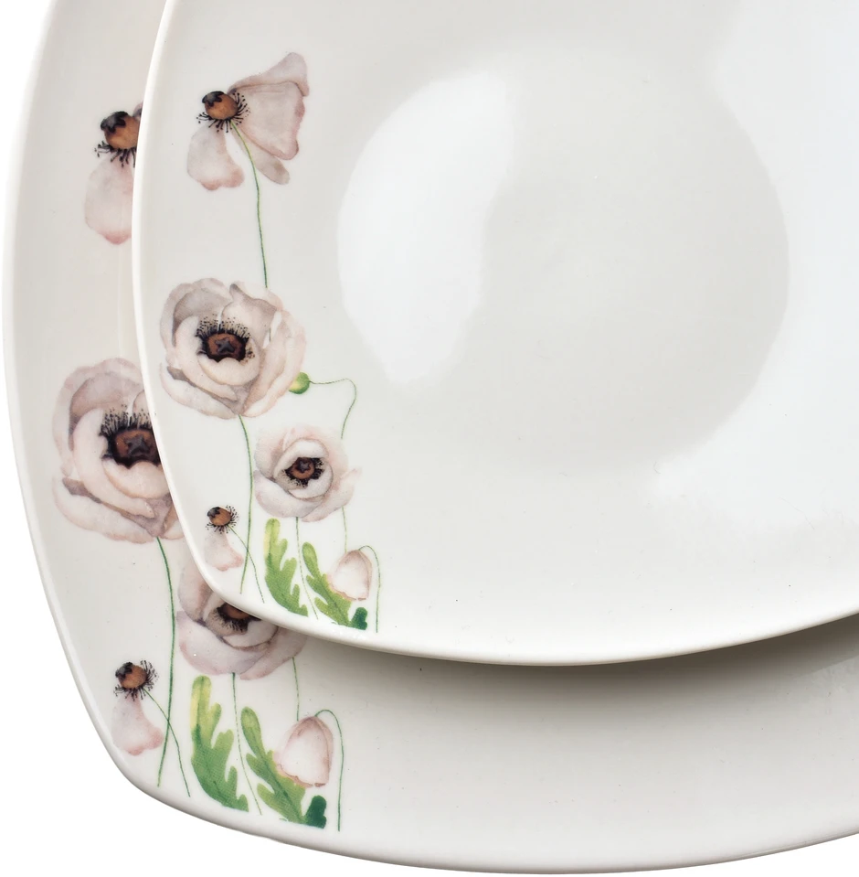 Affek Design LEA Rožinis pietų rinkinys 18 dalių dubenėlis 16,5 cm 500 ml / 18 cm / 24 cm