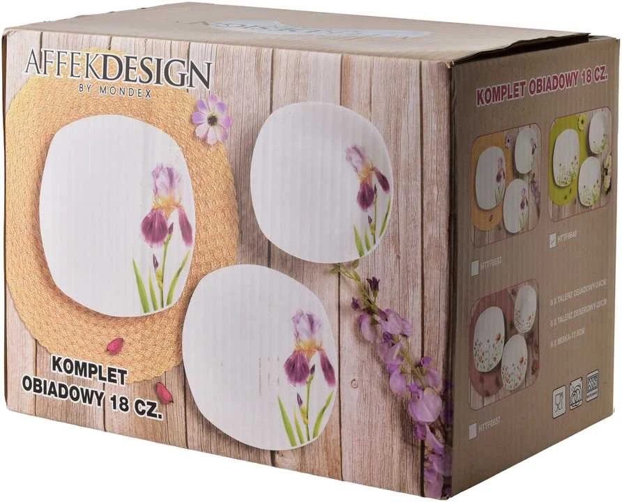 Affek Design LEA SMOOTH 18 dalių pietų servizas, dubenėlis 500 ml, 16,5/19,5/22 cm
