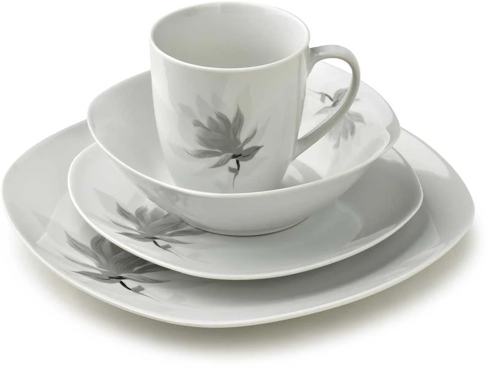 Affek Design MAGNOLIA indų rinkinys, 16 dalių, 370 ml puodelis / 500 ml dubuo, 17/19,5/25,5 cm