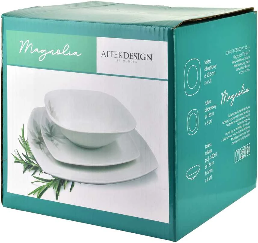 Mondex MAGNOLIA pietų rinkinys, 18 vnt. 18 vnt./23,5 vnt./16 vnt.