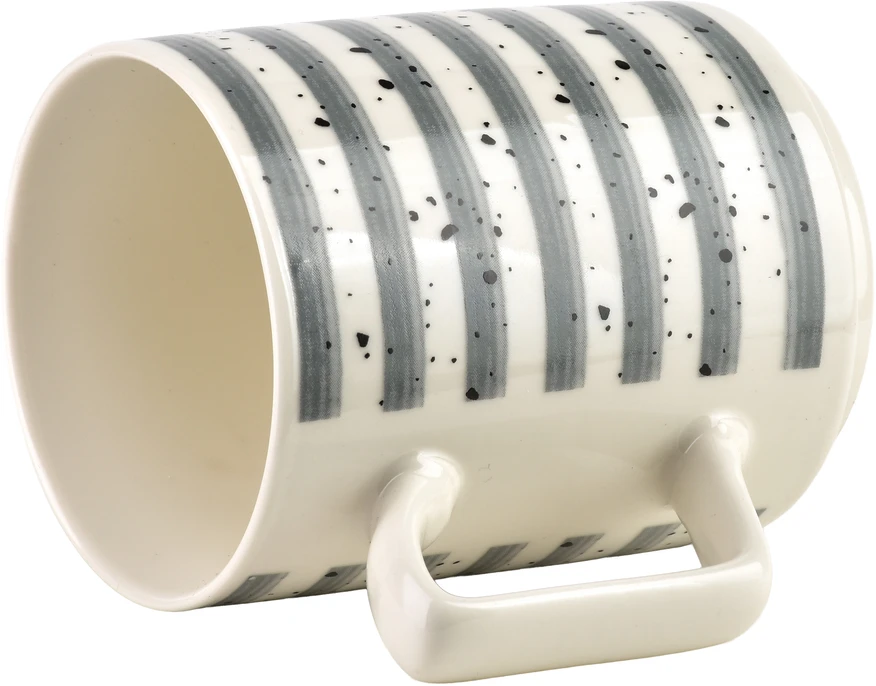 Affek Design MOJRA Puodelis 350ml 8x11x10cm pilka paskiJOY Pilkas STRIPES
