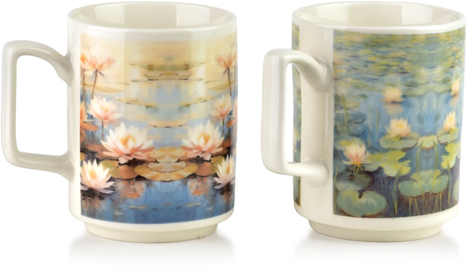 Affek Design MOJRA Puodelis 350ml 8x11x10cm nenufar impresja