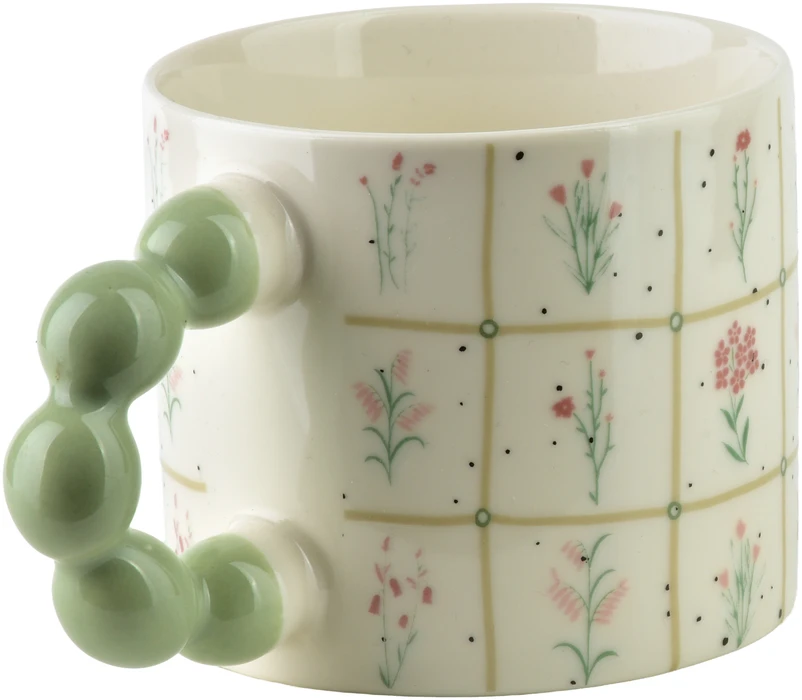 Affek Design NARIA Puodelis 350ml 9x14x8cm kwiatki