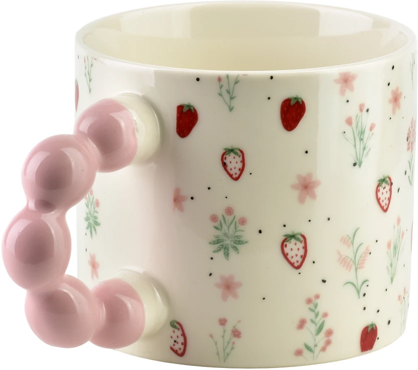 Affek Design NARIA Puodelis 350ml 9x14x8cm truskawki