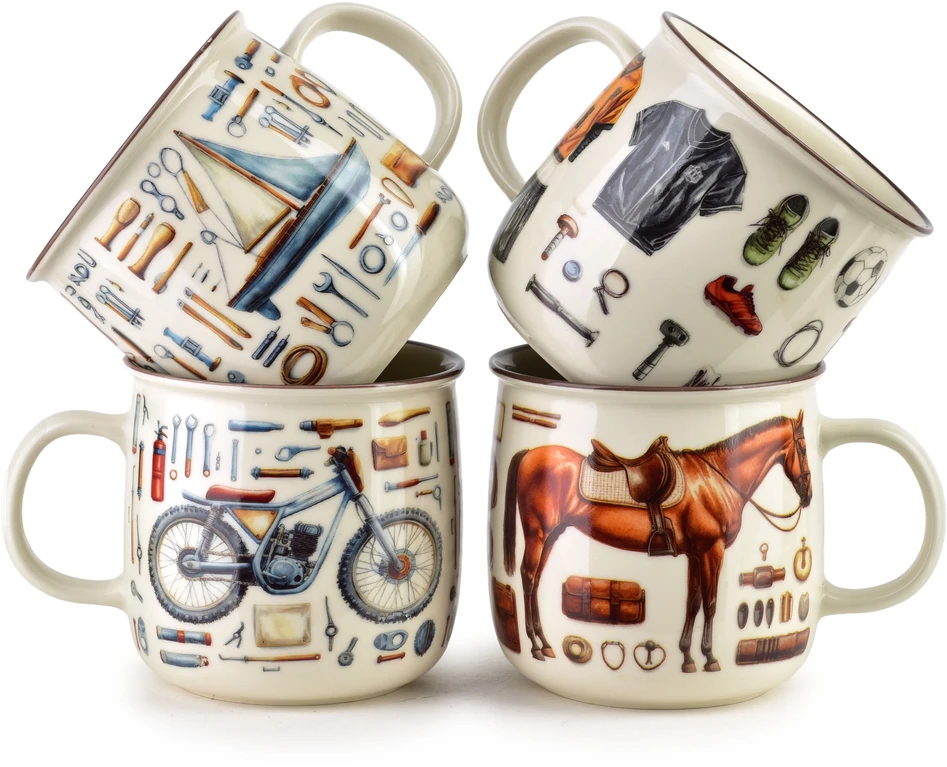 Affek Design NORMAN Puodelis 450ml 9,6x13x9,3cm żaglówka