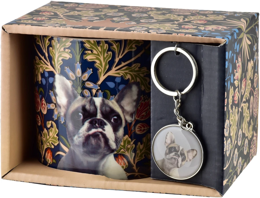 Affek Design NOYA Puodelis su breloczkiem 380ml 9x13x9cm Buldog francuski