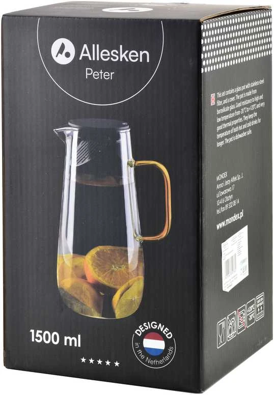 Excellent Houseware Affek Design PETER Dzbanek stiklinis 1,5L pilka
