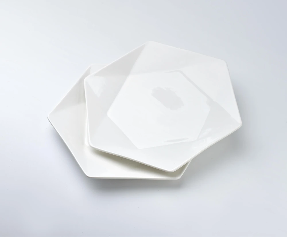 Affek Design 5 RALPH Baltas desertinių lėkščių rinkinys, 24,5 x 21 x 2 cm