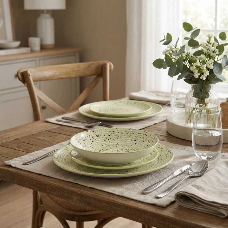 Lumarko Affek Design STRIPES BEIGE Indų rinkinys 18 dalių. 27/19/20 cm dubenėliai, 550 ml