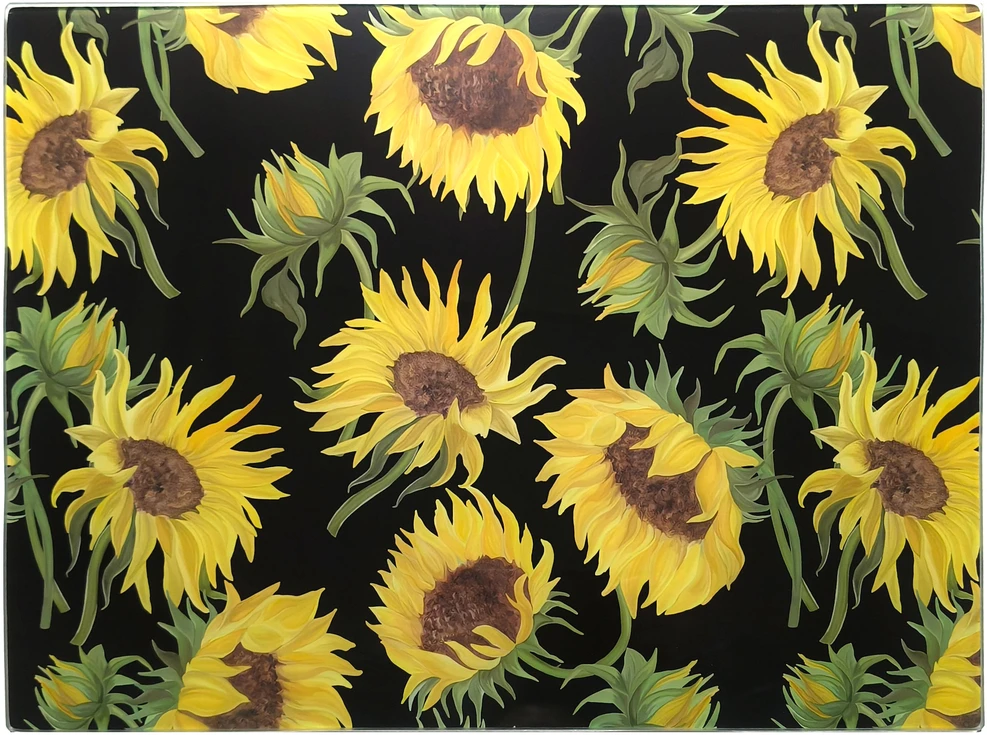Allesken Aria stiklinė lenta 40x30cm saulėgrąžos