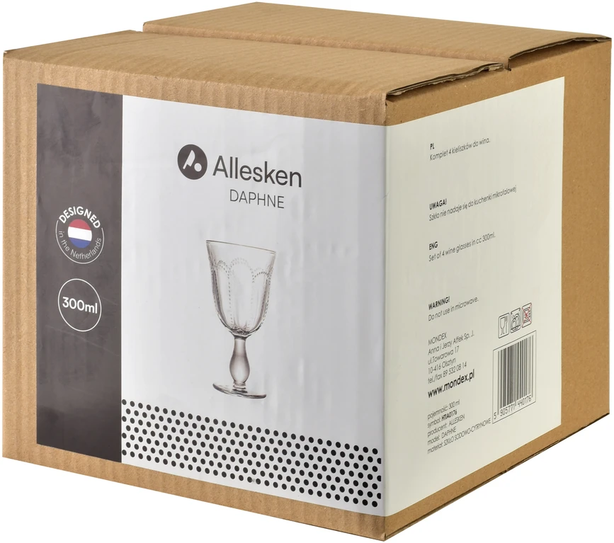 Allesken DAPHNE 4 vyno taurių rinkinys 300 ml 9,4 x 8 x 17 cm