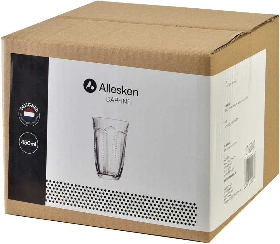Allesken DAPHNE Komplet 4 szklanek 450ml 9,5x5,2x13,9 cm