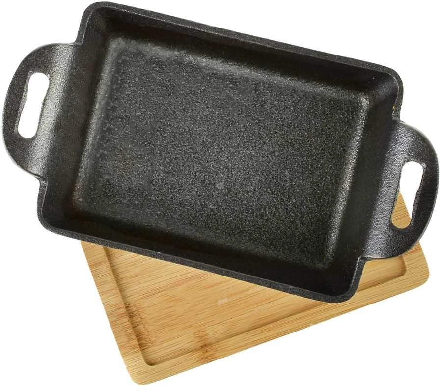 Allesken LUXE Mini ketaus troškintuvas ant lentos 19x11x3cm stačiakampis 280ml