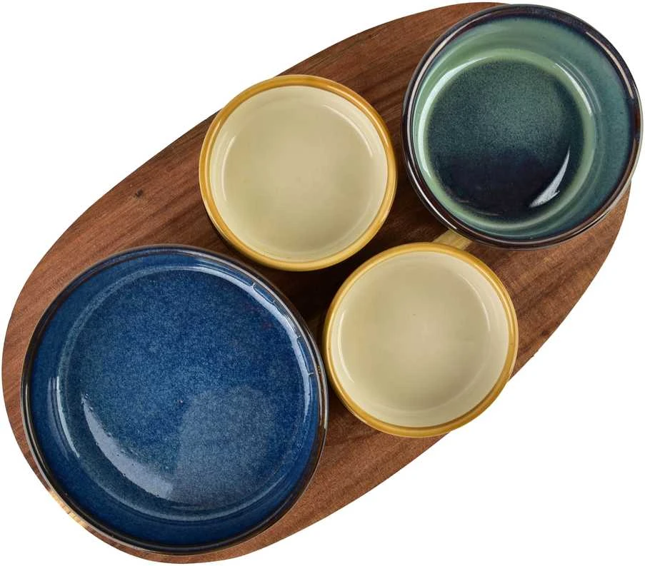 Allesken MODERN KITCHEN Deska su 4 miskami 11x3,58,5x42x/7x3,3cm (28x16x1,2cm) 160ml/120ml/80ml