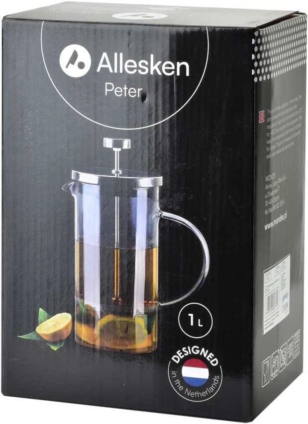 Allesken PETER ąsotis su stūmokliu prancūziškas presas 1000ml 10,5x17xh20,5cm