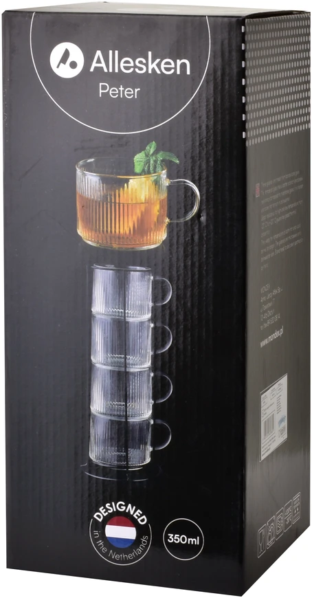 Allesken PETER Komplet 4 filiżanek na stojaku 350 ml
