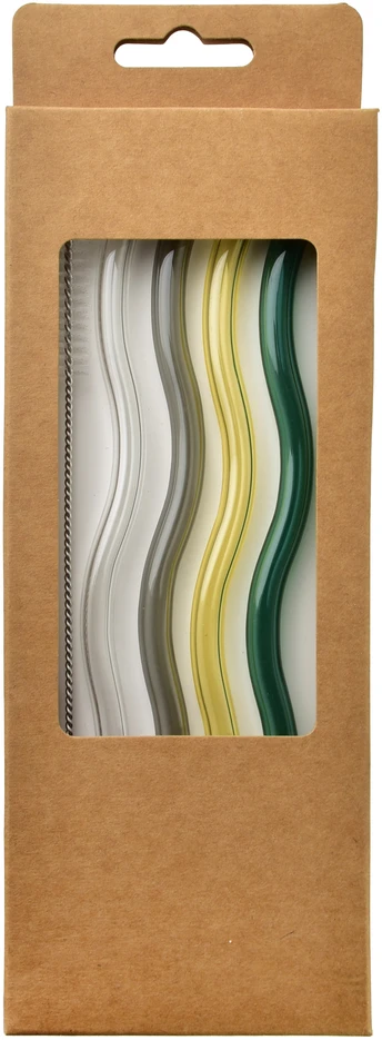 Allesken PETER 4 stiklinių šiaudelių rinkinys, 20 cm, su šepetėliu