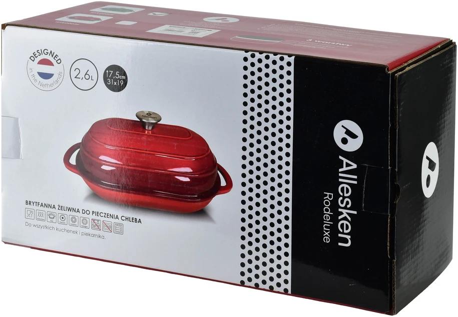 Allesken RODELUXE duonos kepimo forma 37,5/31x19,5x7,5cm 2,6L grietinėlės skonio