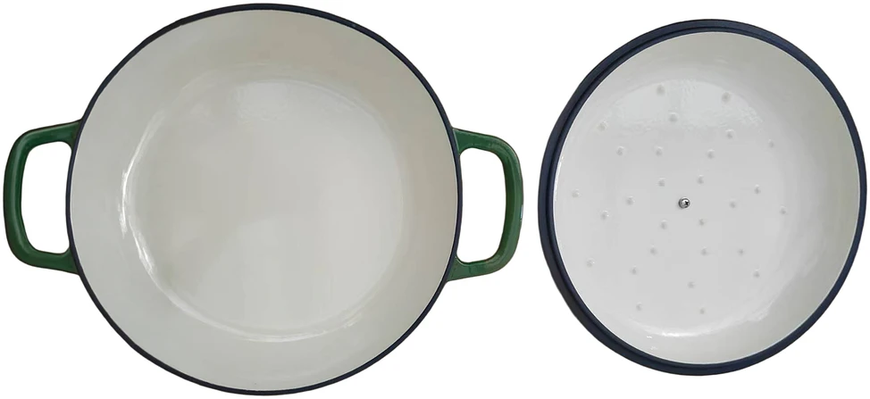 Allesken RODELUXE žema ketaus keptuvė 30x34x6cm 3.0L emaliuotas kreminis vidus