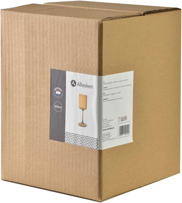 Allesken ROMANE 4 stiklinių rinkinys, 300 ml, borosilikatinis, 7x7x22 cm
