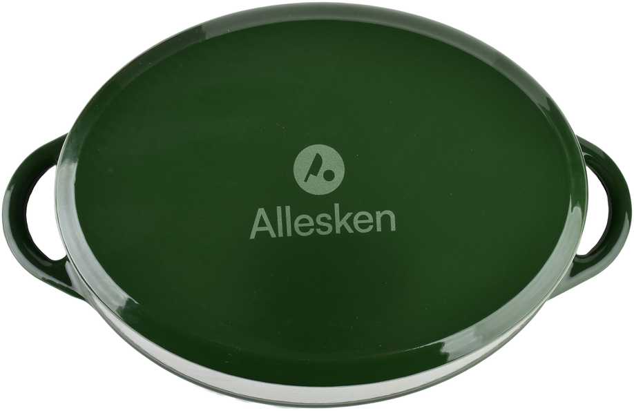 Allesken Mondex Indukcinė viryklė, ketaus, emaliuota, ovali, žalia, 4,7L