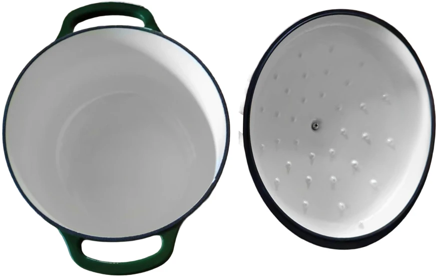 Allesken VERDELUXE ketaus keptuvė 28x28x12cm 5.6L emaliuotas kreminis vidus
