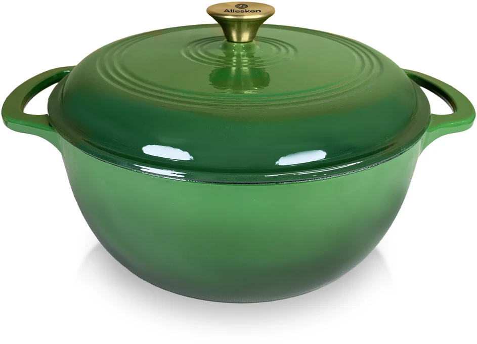 Allesken VERDELUXE ketaus keptuvė 28x28x12cm 5.6L emaliuotas kreminis vidus