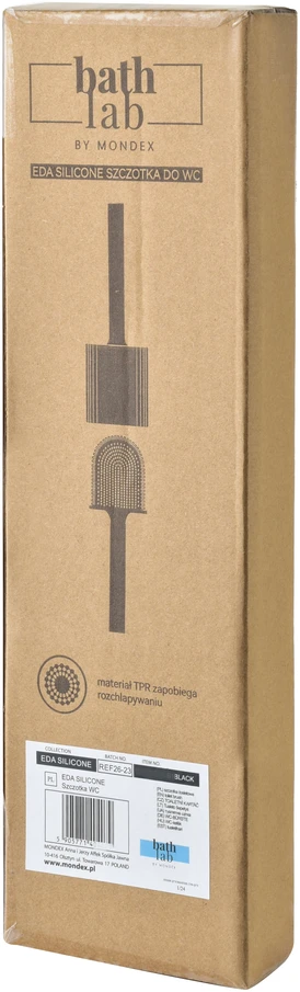 Bathlab By Mondex Lumarko EDA SILICONE Juodas tualetinis šepetys, juodas, 10x4x36cm, TPR