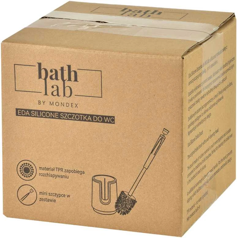 Bathlab By Mondex EDA SILICONE tualetinis šepetys, baltas, 10 x 41 cm, TPR