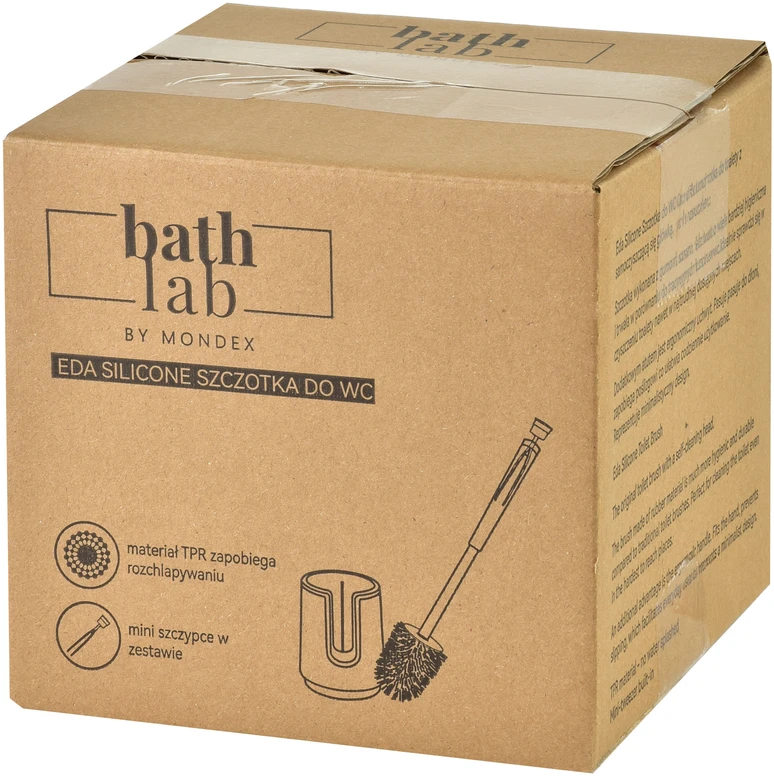 Bathlab By Mondex EDA SILICONE tualetinis šepetys, baltas, 10 x 41 cm, TPR