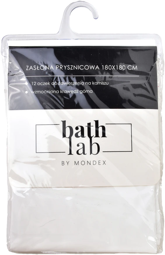 Bathlab ZAC Baltas Dušo užuolaida180x180cm 12 tinklelio