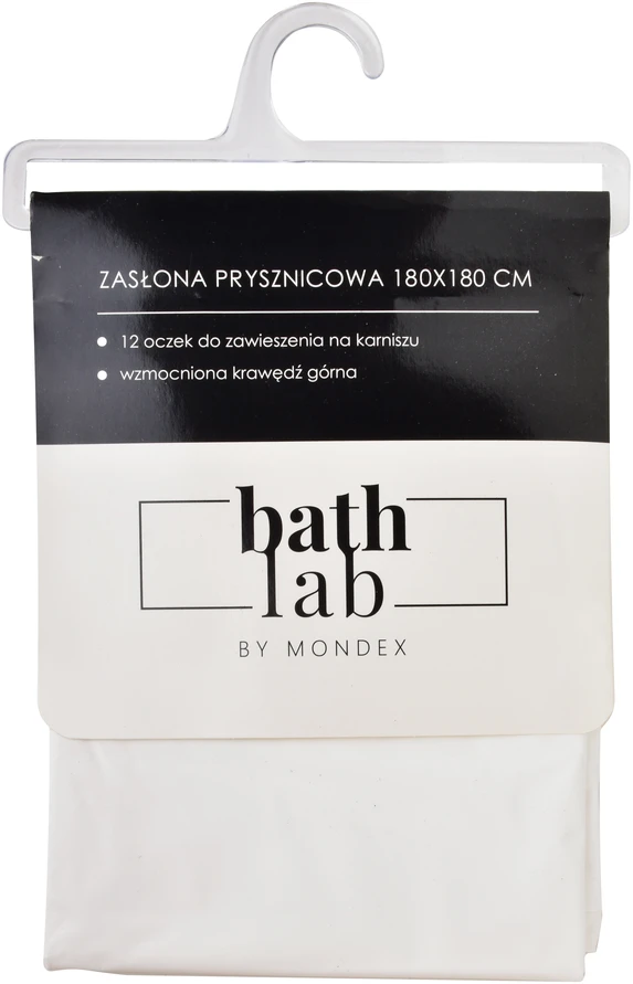 Bathlab ZAC Baltas Dušo užuolaida180x180cm 12 tinklelio