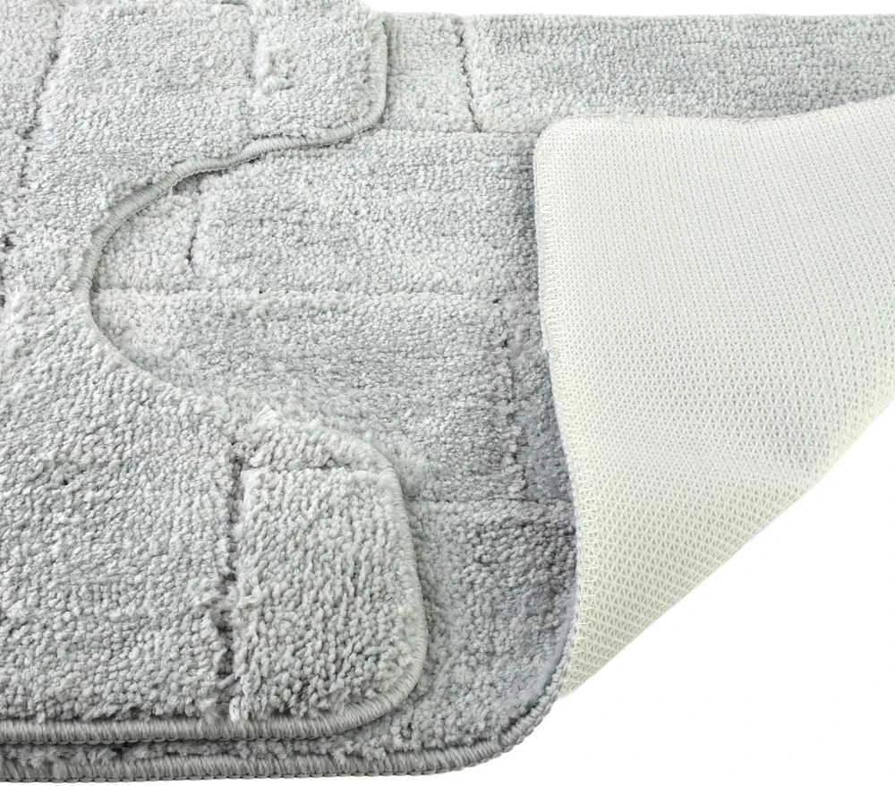 Bathlab ZAC vonios kilimėlių rinkinys, 2 vnt., 50x37 cm, 50x80 cm, šviesiai pilkas