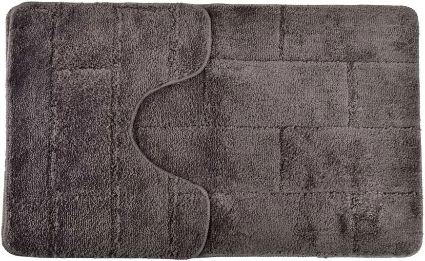 Bathlab ZAC vonios kilimėlių rinkinys, 2 vnt., 50x37 cm, 50x80 cm, tamsiai pilkas
