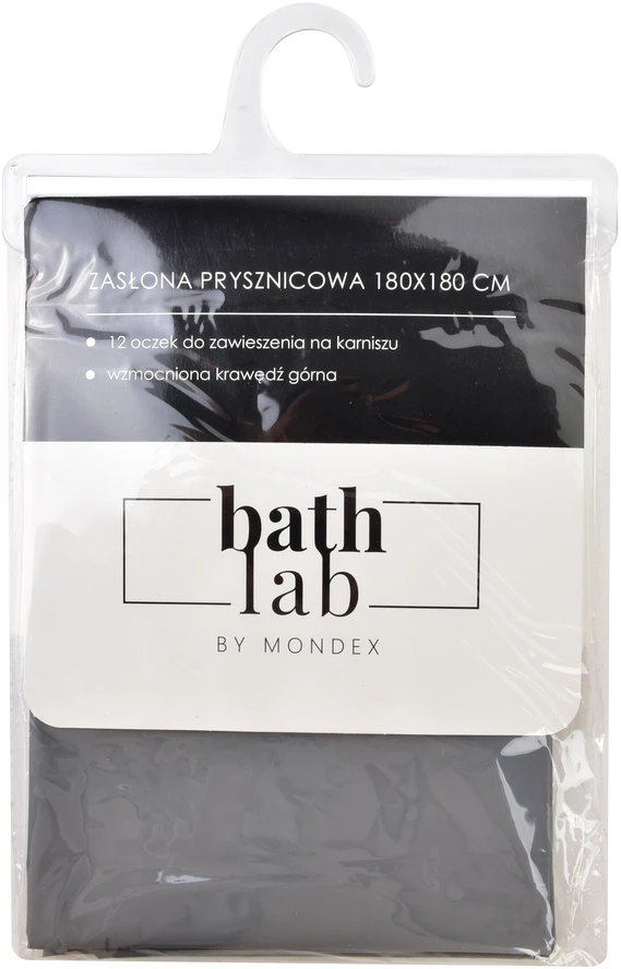 Bathlab ZAC Pilkas Dušo užuolaidos 180x180cm12 kilpos