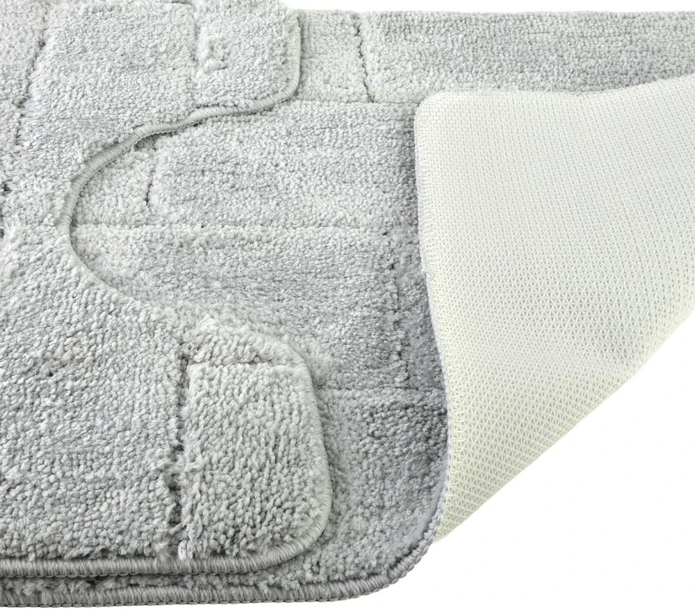 Bathlab ZAC vonios kilimėlių rinkinys, 2 vnt., 50x37 cm, 50x80 cm, šviesiai pilkas
