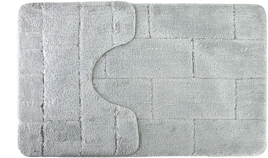 Bathlab ZAC vonios kilimėlių rinkinys, 2 vnt., 50x37 cm, 50x80 cm, šviesiai pilkas