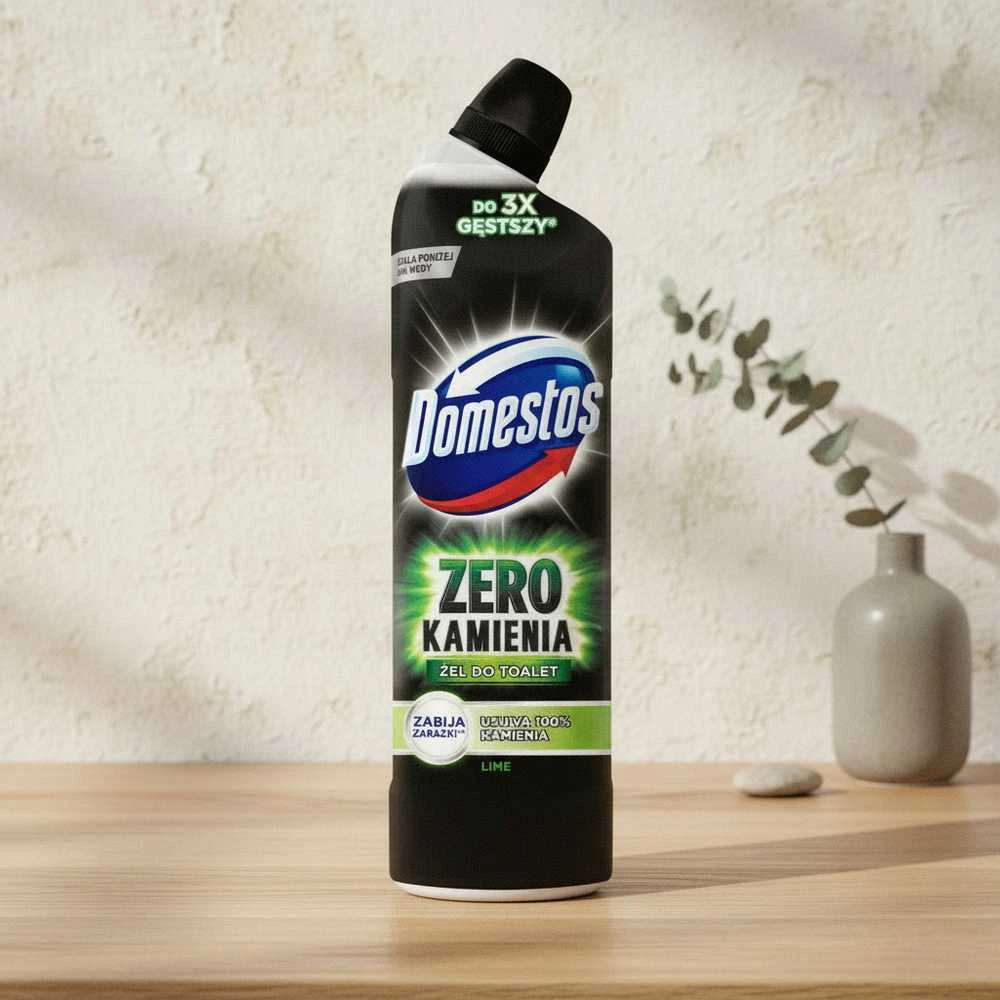 Dezinfekcinis WC valiklis DOMESTOS Zero Limescale Lime, 750 ml