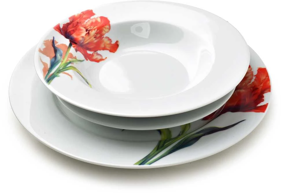LEA TULIP Pietų rinkinys 18 dalių 21,8 cm/19,2/27 cm sriubos lėkštė 220 ml